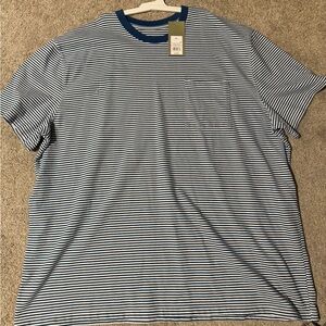 Striped Blue and White Men's Shirt- 2XL